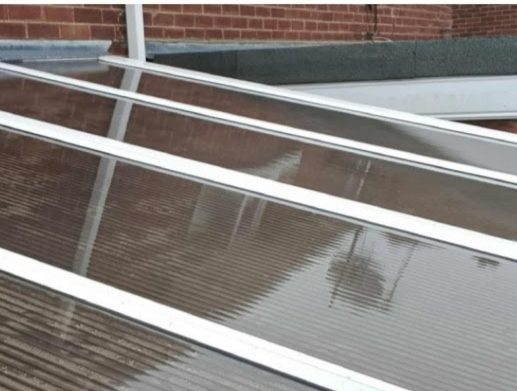 The conservatory roof after cleaning, clear
